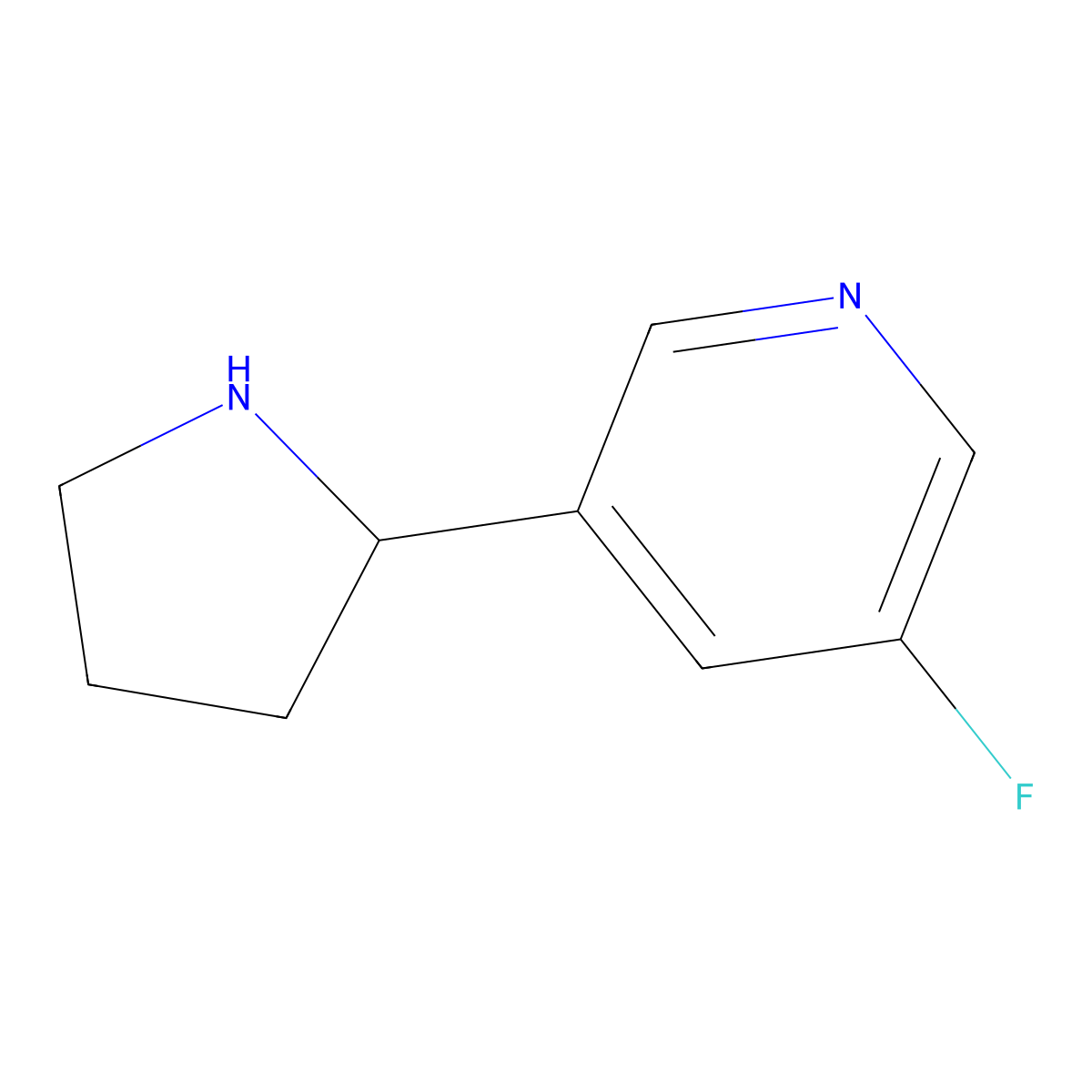 (r)-3-Fluoro-5-(pyrrolidin-2-yl)pyridine molecular structure, CAS 1212928-22-7