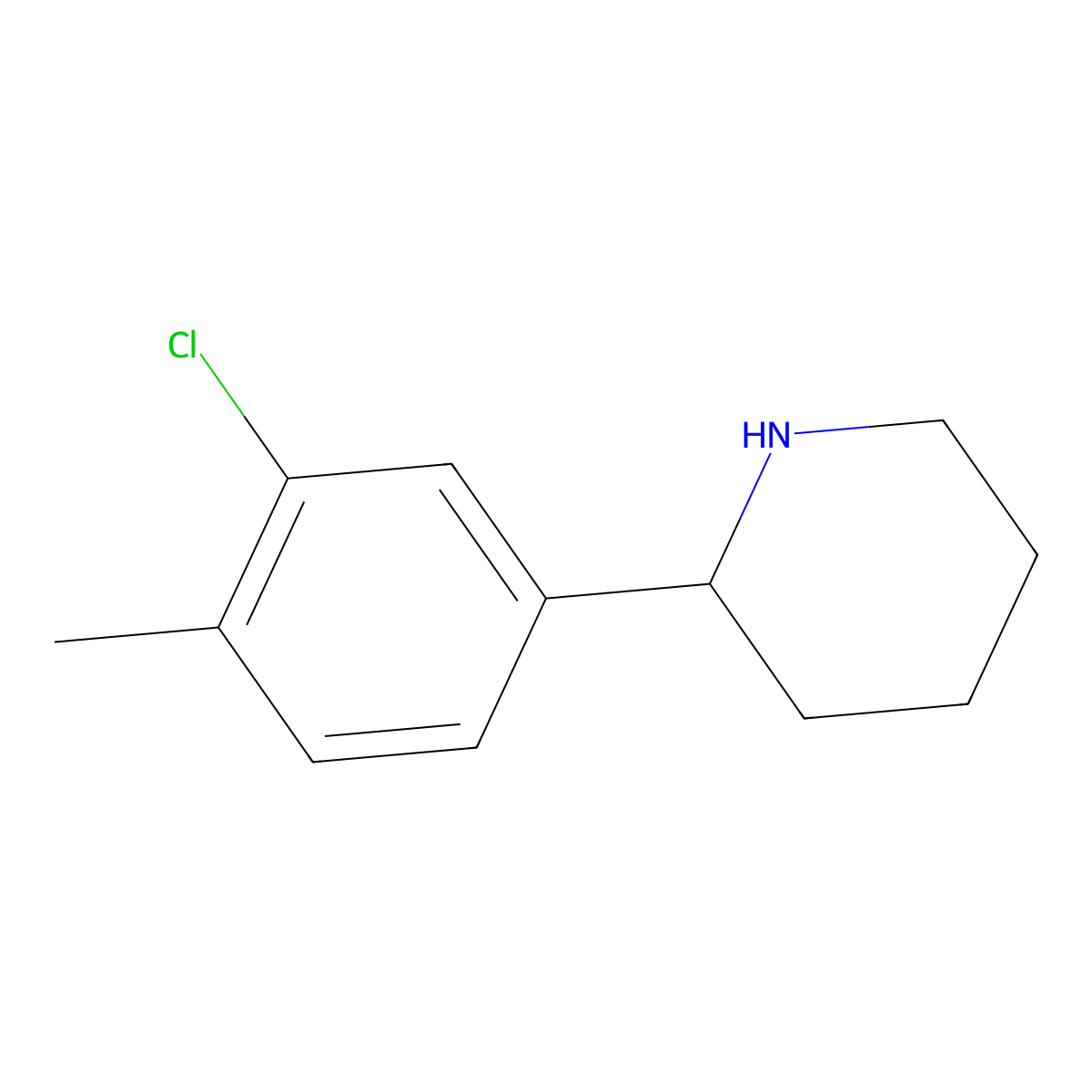 (R)-2-(3-Chloro-4-methylphenyl)piperidine molecular structure, CAS 1212929-67-3