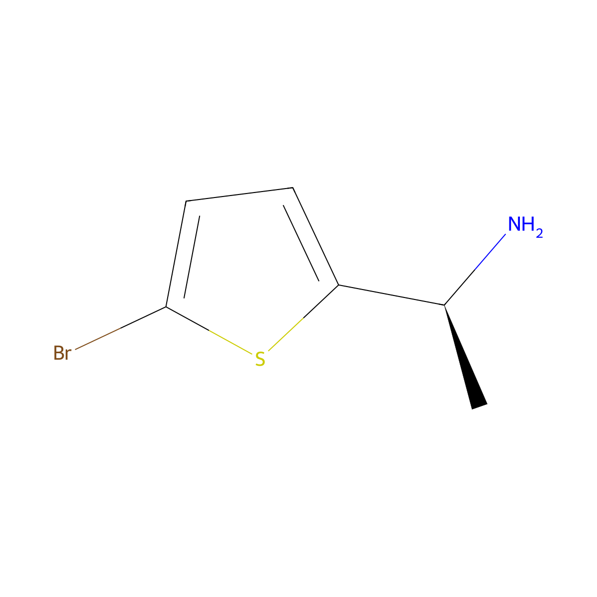 (1S)-1-(5-bromothiophen-2-yl)ethan-1-amine molecular structure, CAS 1212930-29-4