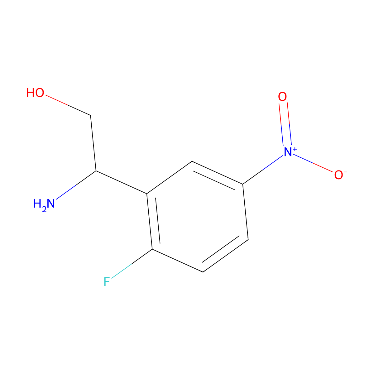 (2R)-2-Amino-2-(2-fluoro-5-nitrophenyl)ethan-1-OL molecular structure, CAS 1212930-42-1