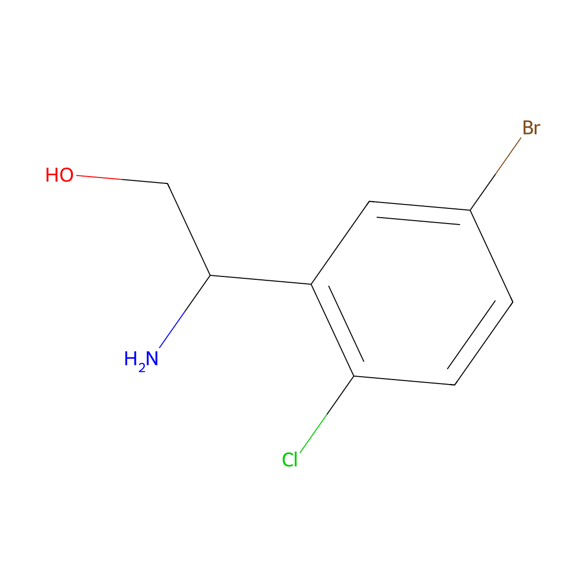 (2S)-2-Amino-2-(5-bromo-2-chlorophenyl)ethan-1-OL molecular structure, CAS 1212933-46-4
