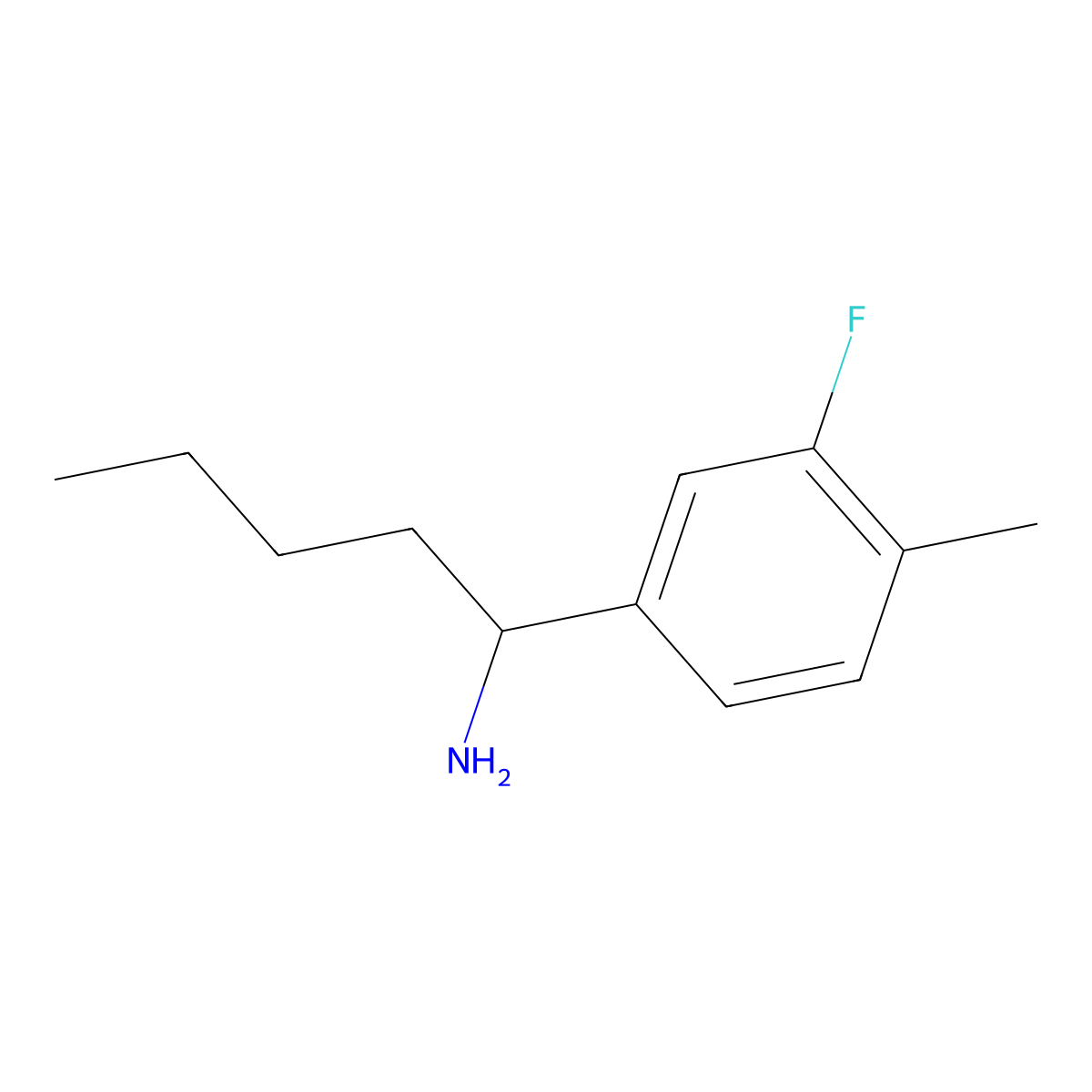 (R)-1-(3-Fluoro-4-methylphenyl)pentan-1-amine molecular structure, CAS 1212935-29-9