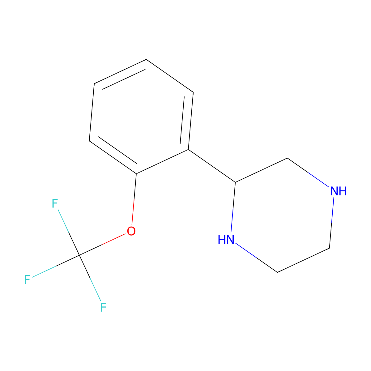 (S)-2-(2-(Trifluoromethoxy)phenyl)piperazine molecular structure, CAS 1212935-68-6