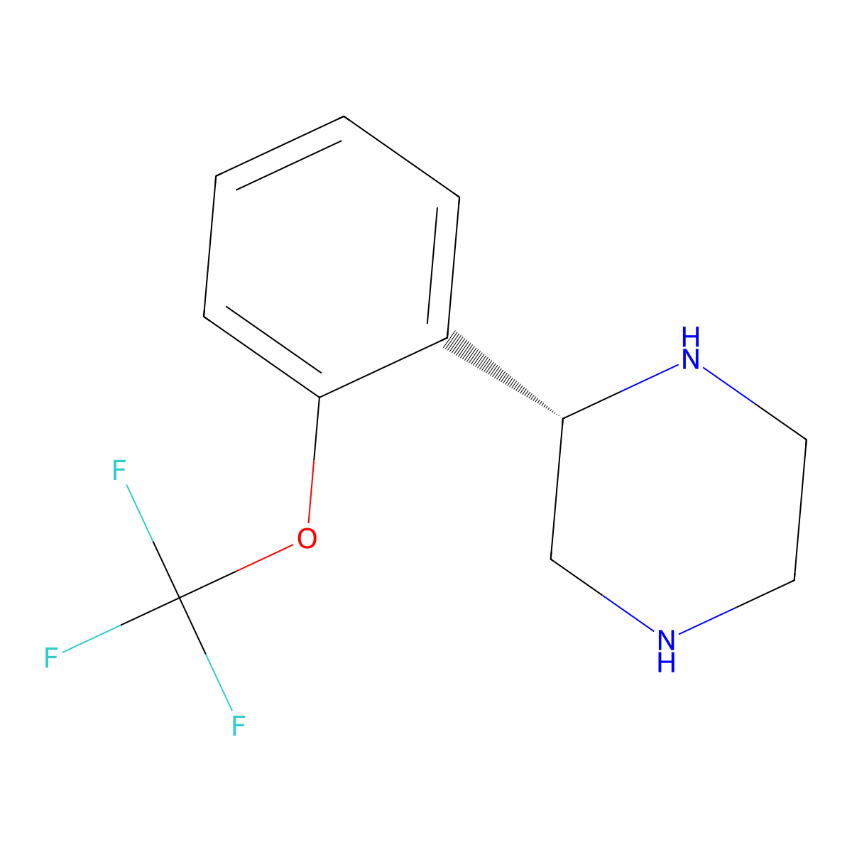 (S)-2-(2-(Trifluoromethoxy)phenyl)piperazine molecular structure, CAS 1212935-68-6