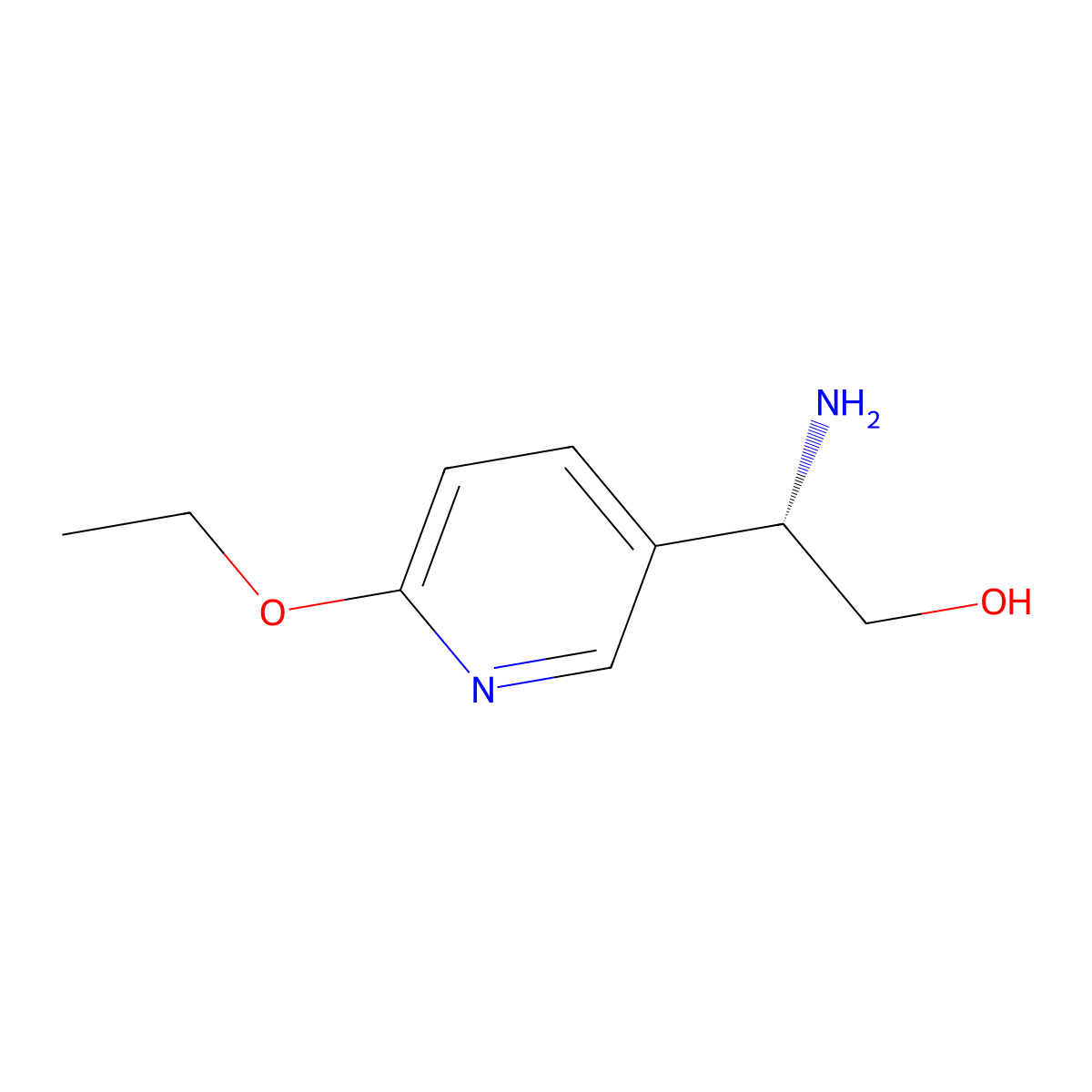 (2s)-2-Amino-2-(6-ethoxy(3-pyridyl))ethan-1-ol molecular structure, CAS 1212937-08-0