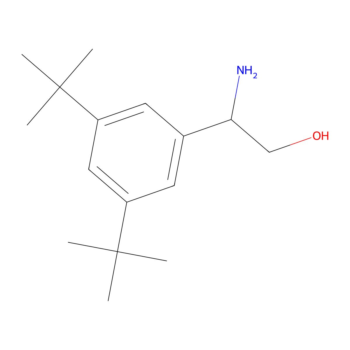 (R)-2-amino-2-(3,5-di-tert-butylphenyl)ethan-1-ol molecular structure, CAS 1212938-91-4