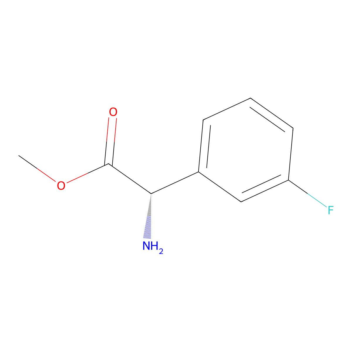 Methyl (S)-2-amino-2-(3-fluorophenyl)acetate molecular structure, CAS 1212939-64-4