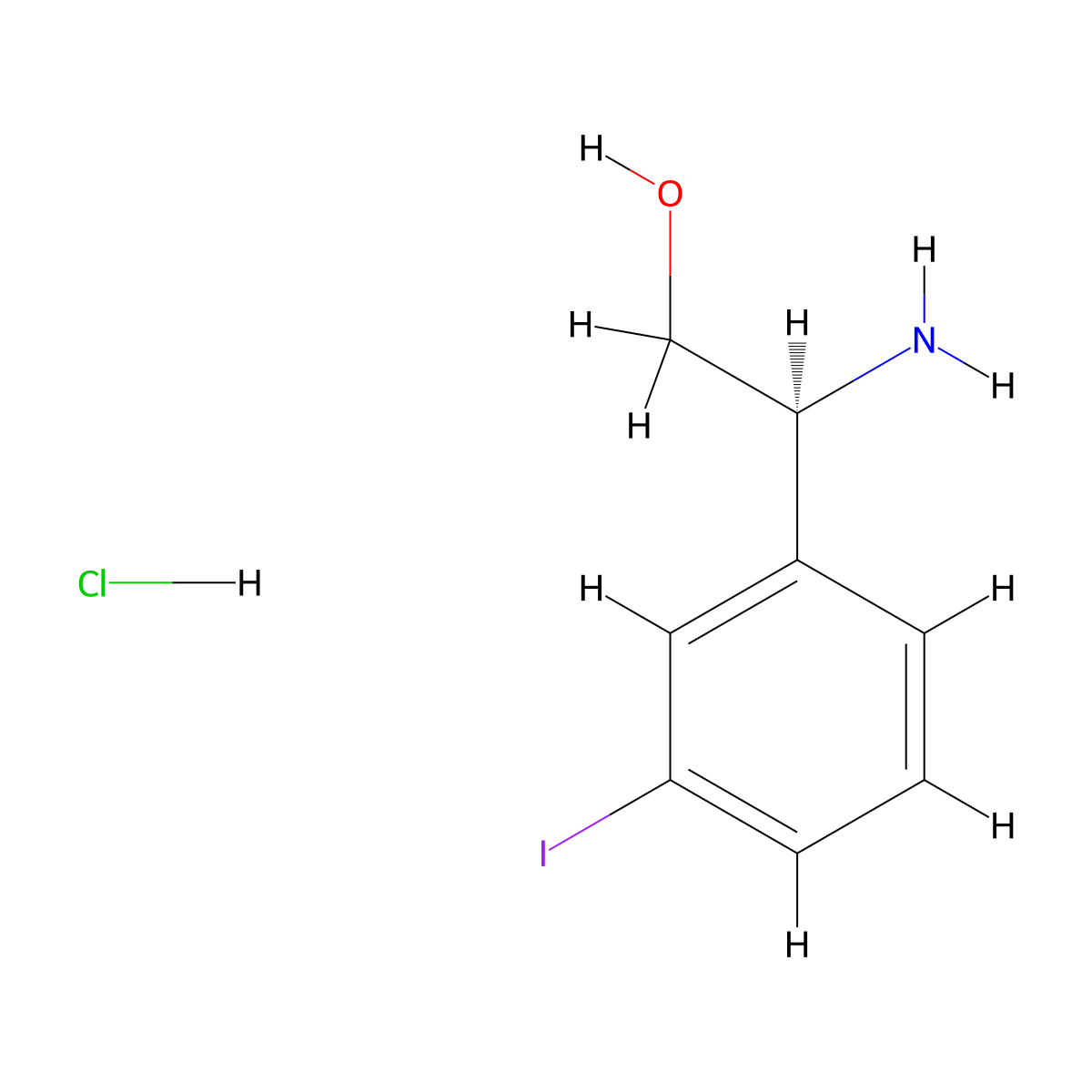 (S)-2-Amino-2-(3-iodophenyl)ethanol hydrochloride molecular structure, CAS 1212940-65-2