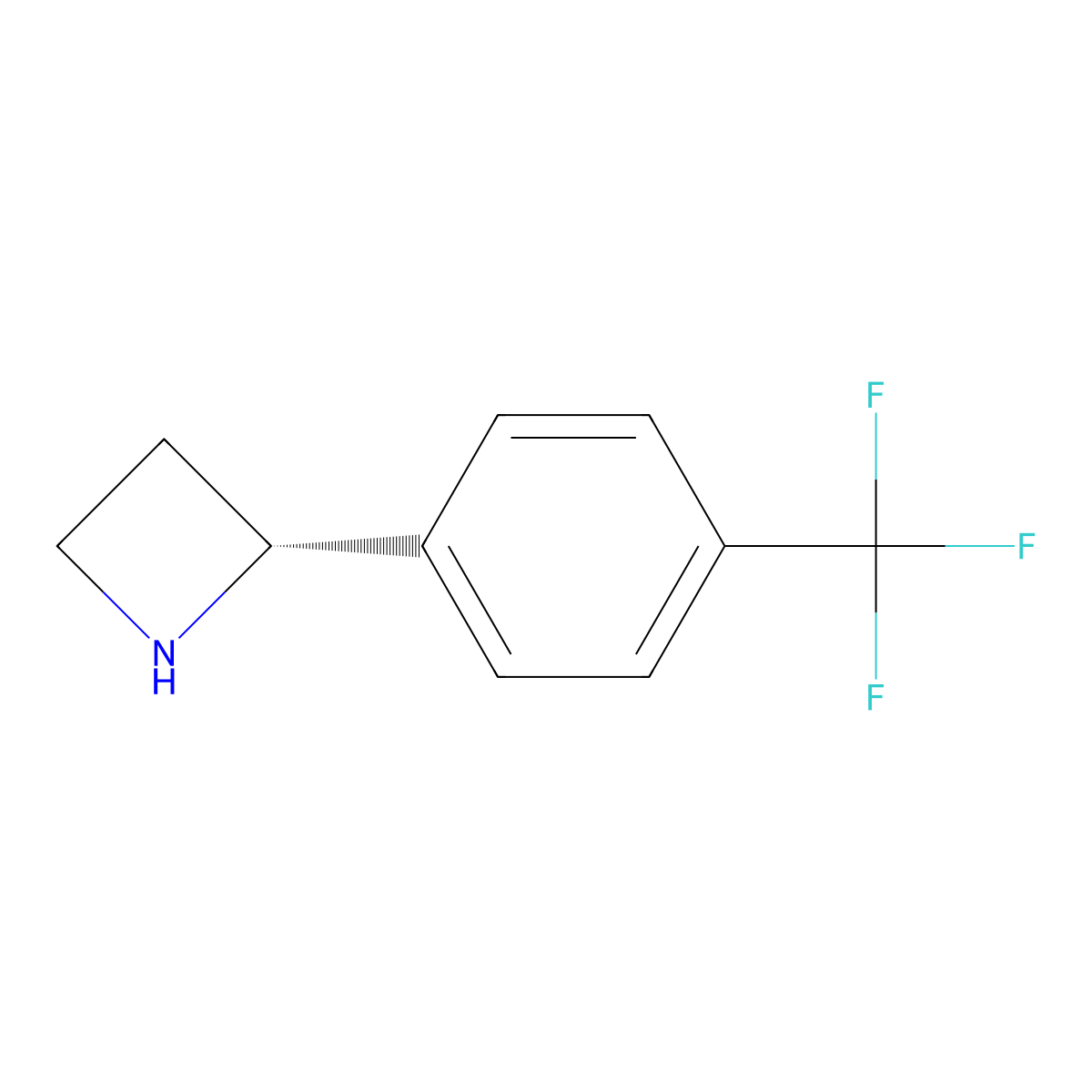 (R)-2-(4-(Trifluoromethyl)phenyl)azetidine molecular structure, CAS 1212940-80-1