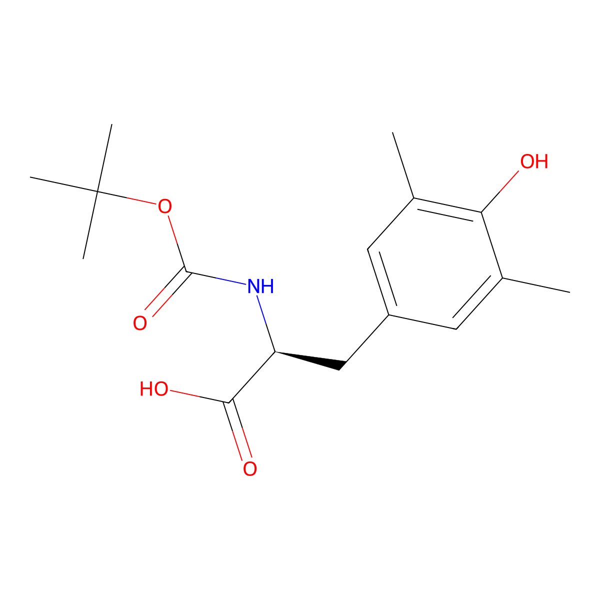 (S)-2-((tert-Butoxycarbonyl)amino)-3-(4-hydroxy-3,5-dimethylphenyl)propanoic acid molecular structure, CAS 1212941-74-6