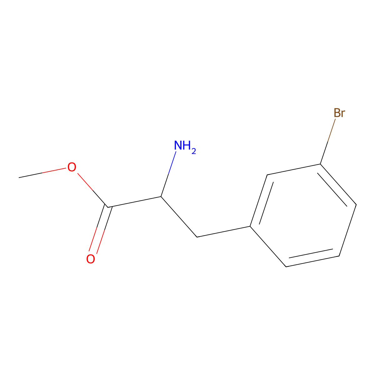 methyl (2R)-2-amino-3-(3-bromophenyl)propanoate molecular structure, CAS 1212941-95-1