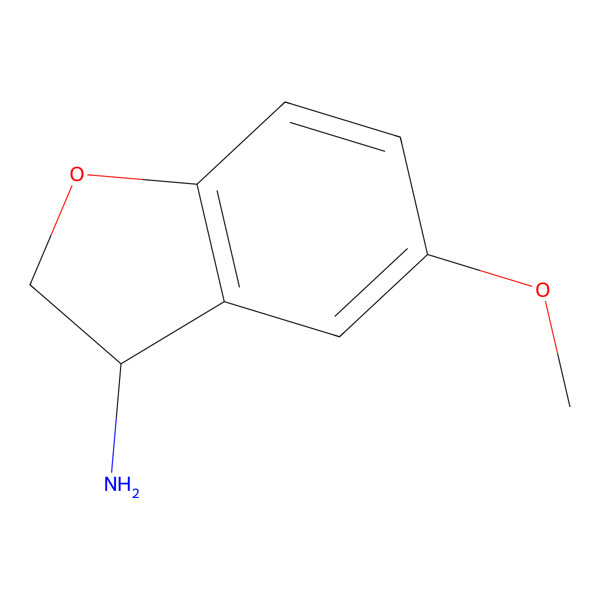 (S)-5-Methoxy-2,3-dihydrobenzofuran-3-amine molecular structure, CAS 1212943-41-3