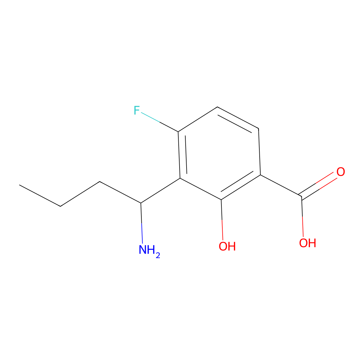 3-[(1S)-1-Aminobutyl]-4-fluoro-2-hydroxybenzoic acid molecular structure, CAS 1212943-42-4