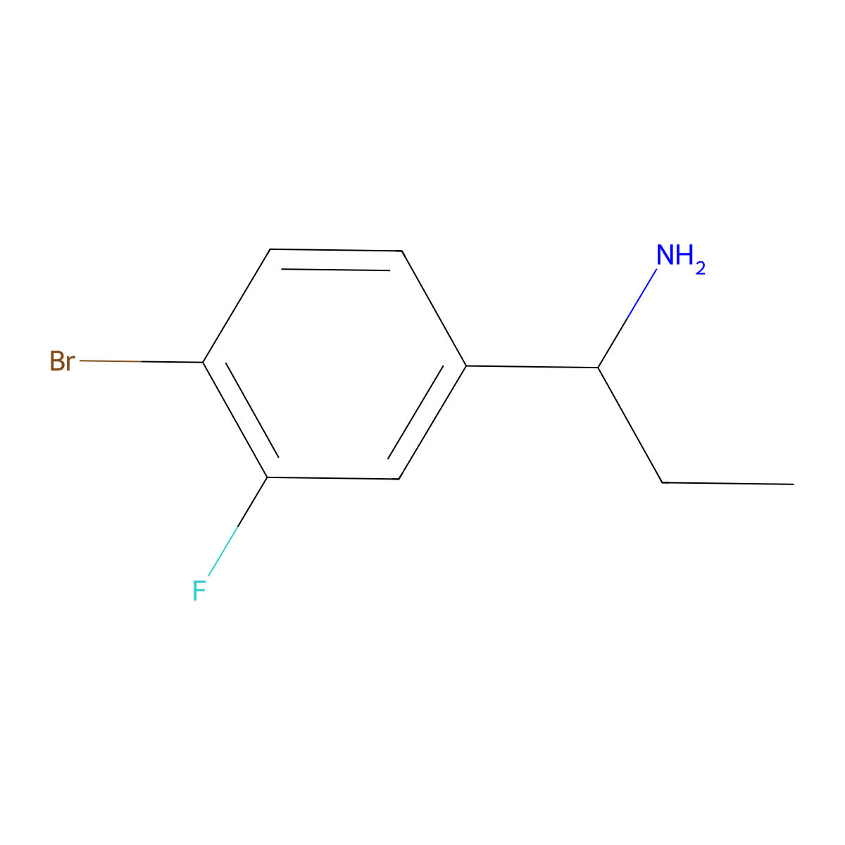 (R)-1-(4-Bromo-3-fluorophenyl)propan-1-amine molecular structure, CAS 1212944-48-3