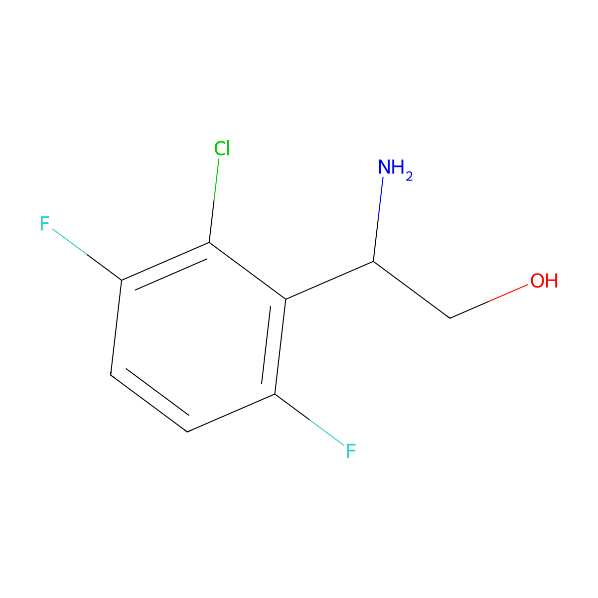 (s)-2-Amino-2-(2-chloro-3,6-difluorophenyl)ethan-1-ol molecular structure, CAS 1212946-05-8