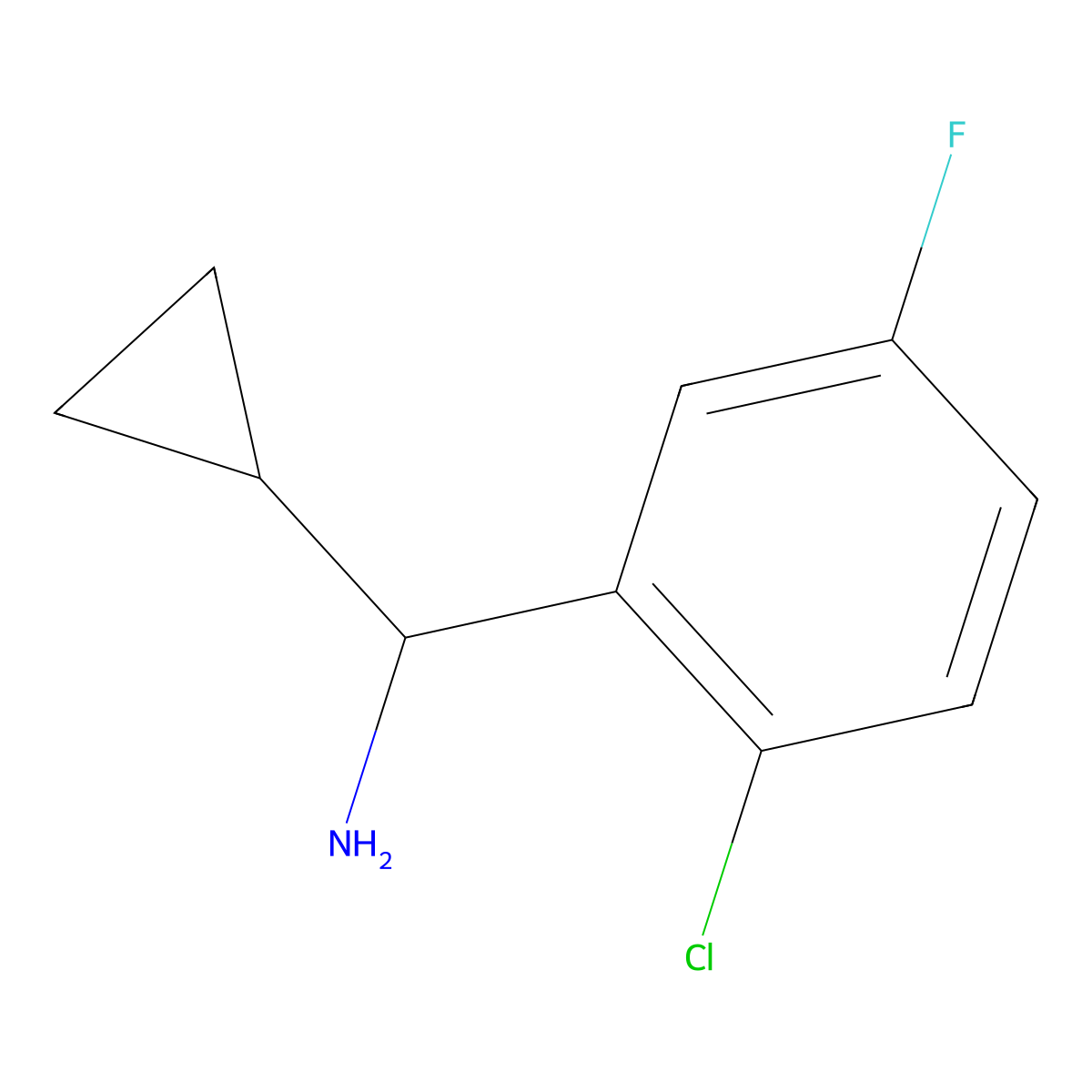 (S)-(2-Chloro-5-fluorophenyl)(cyclopropyl)methanamine molecular structure, CAS 1212948-79-2