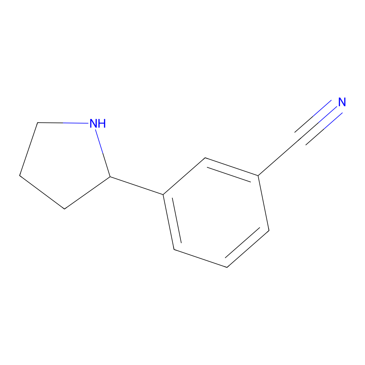 3-[(2S)-pyrrolidin-2-yl]benzonitrile molecular structure, CAS 1212950-90-7