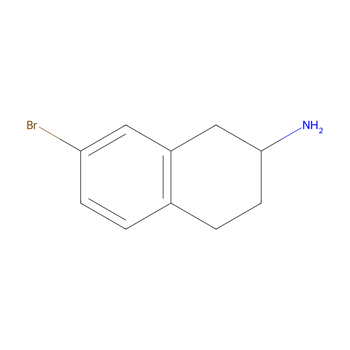 (S)-7-Bromo-1,2,3,4-tetrahydronaphthalen-2-amine molecular structure, CAS 1212951-55-7