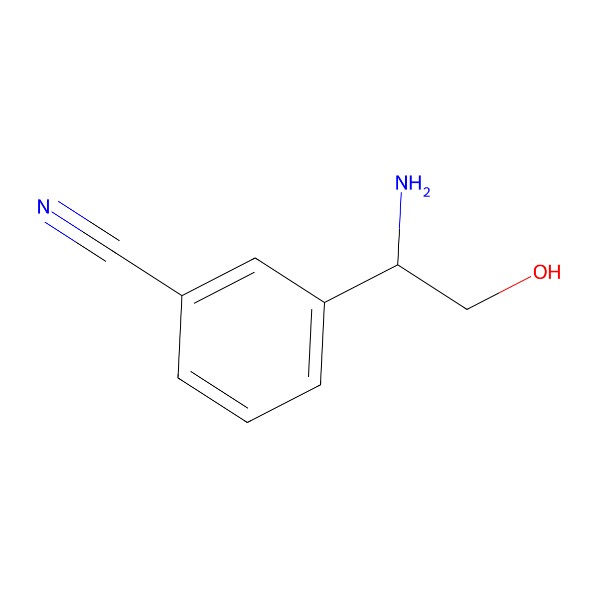 (S)-3-(1-Amino-2-hydroxyethyl)benzonitrile molecular structure, CAS 1212951-73-9