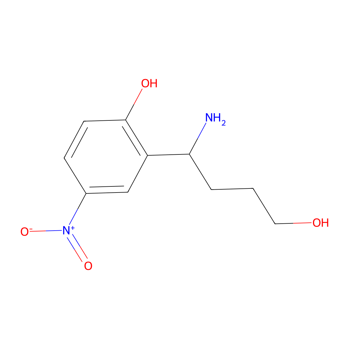 (I R)-I-Amino-2-hydroxy-5-nitrobenzenebutanol molecular structure, CAS 1212951-74-0