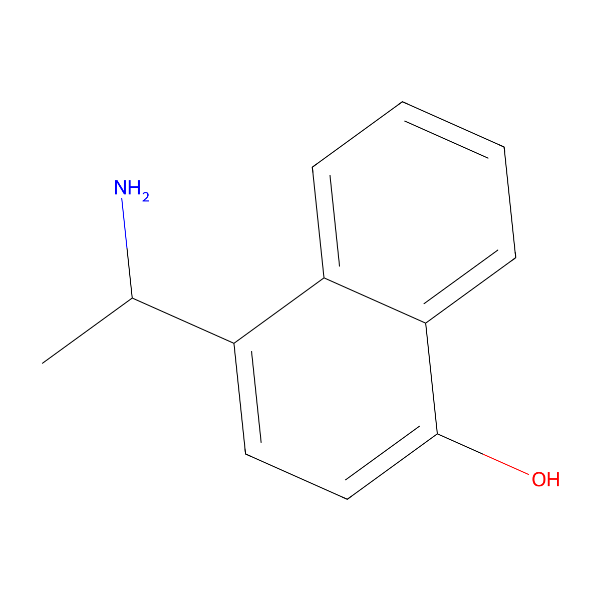 4-[(1R)-1-aminoethyl]naphthalen-1-ol molecular structure, CAS 1212952-56-1