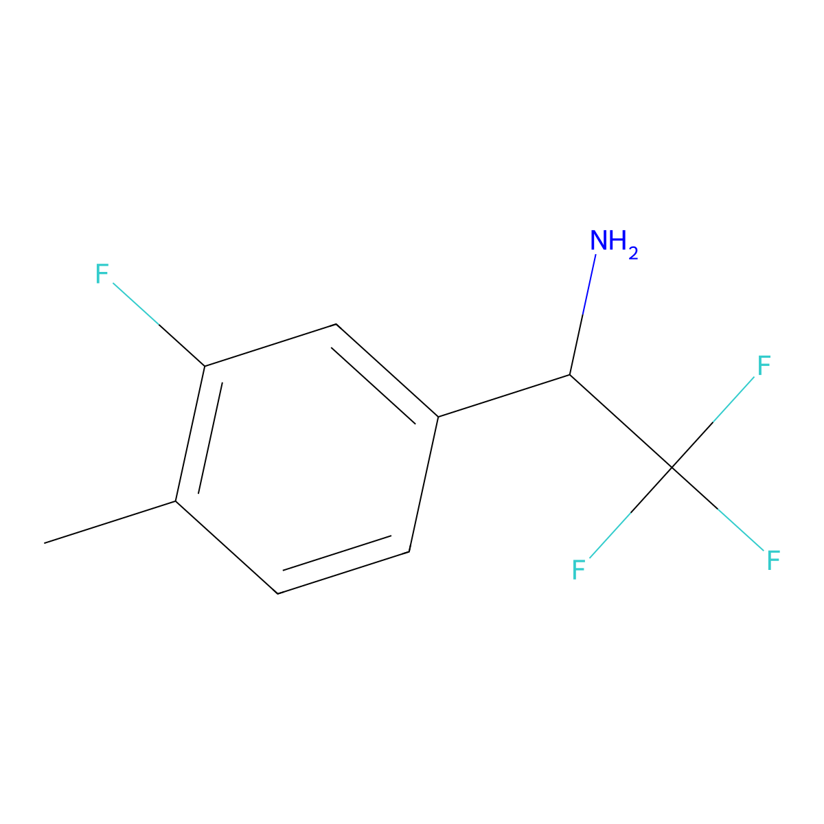 (R)-2,2,2-Trifluoro-1-(3-fluoro-4-methylphenyl)ethan-1-amine molecular structure, CAS 1212953-15-5