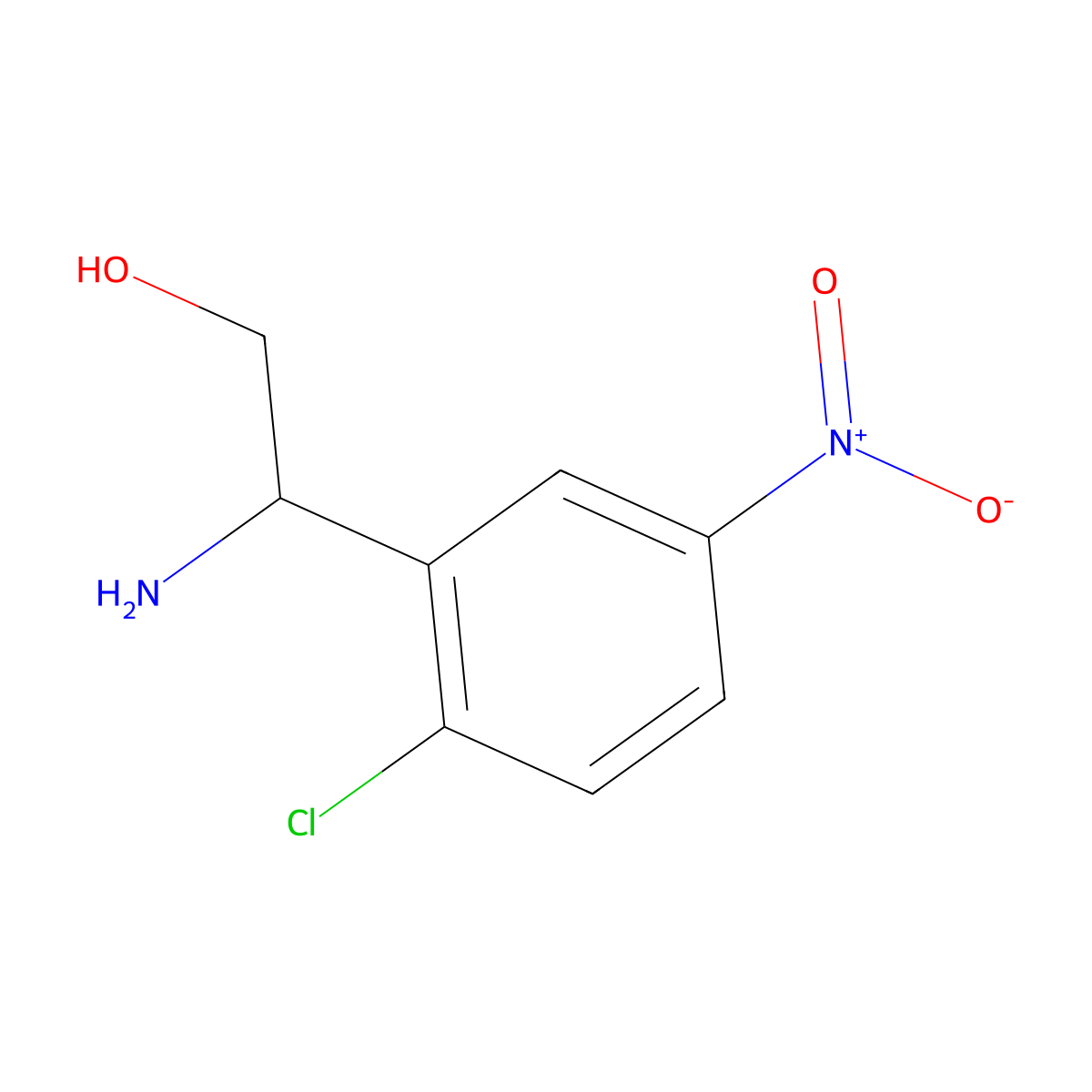 (2R)-2-Amino-2-(2-chloro-5-nitrophenyl)ethan-1-OL molecular structure, CAS 1212957-90-8
