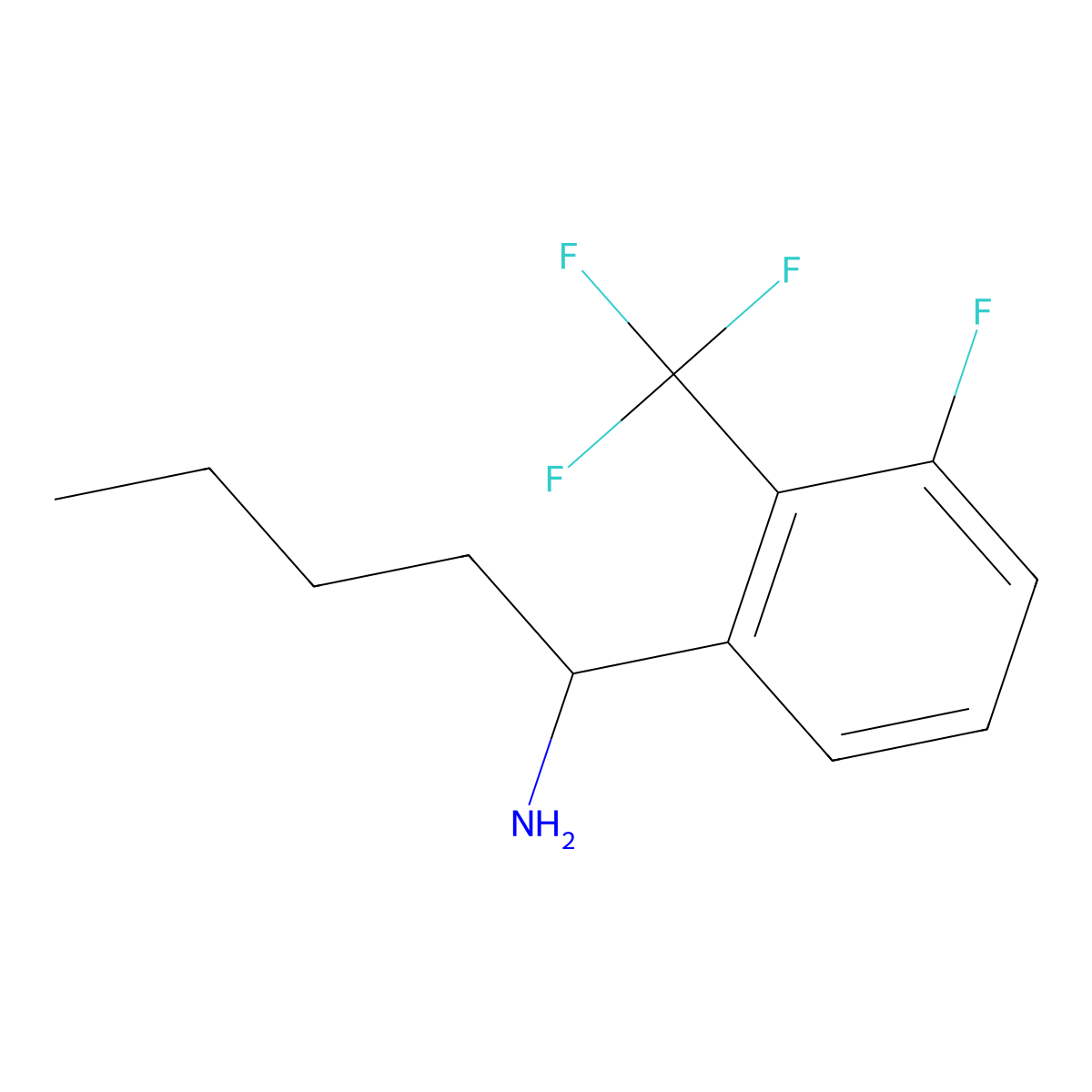 (1S)-1-[3-Fluoro-2-(trifluoromethyl)phenyl]pentan-1-amine molecular structure, CAS 1212959-03-9