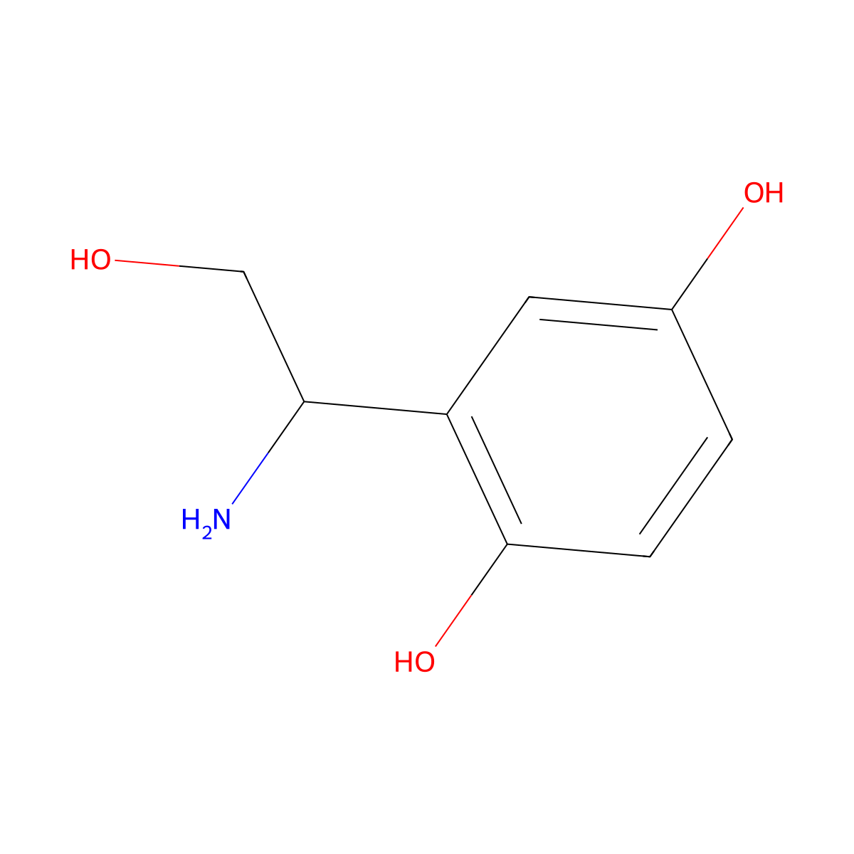 (s)-2-(1-Amino-2-hydroxyethyl)benzene-1,4-diol molecular structure, CAS 1212962-10-1