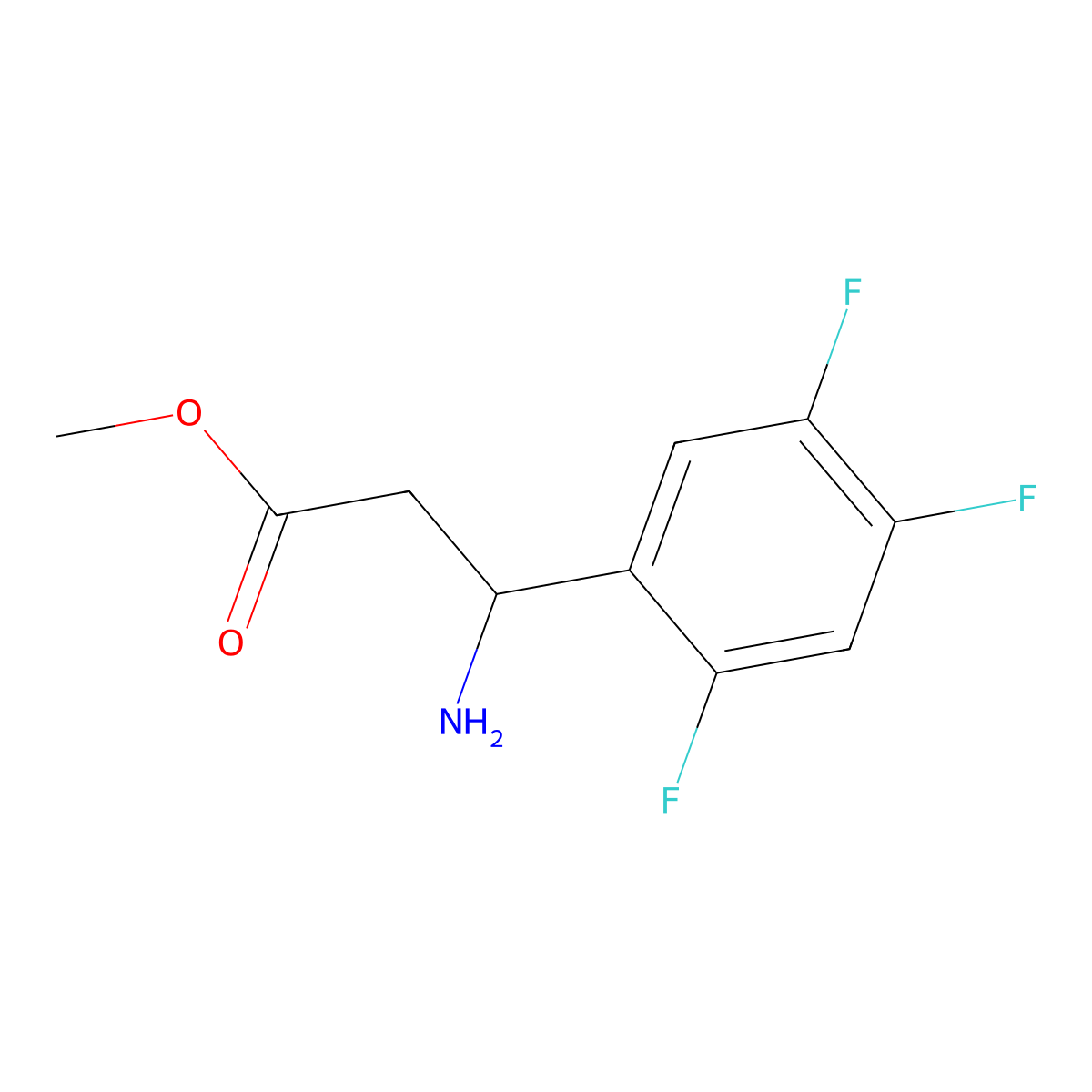 Methyl (R)-3-amino-3-(2,4,5-trifluorophenyl)propanoate molecular structure, CAS 1212964-86-7