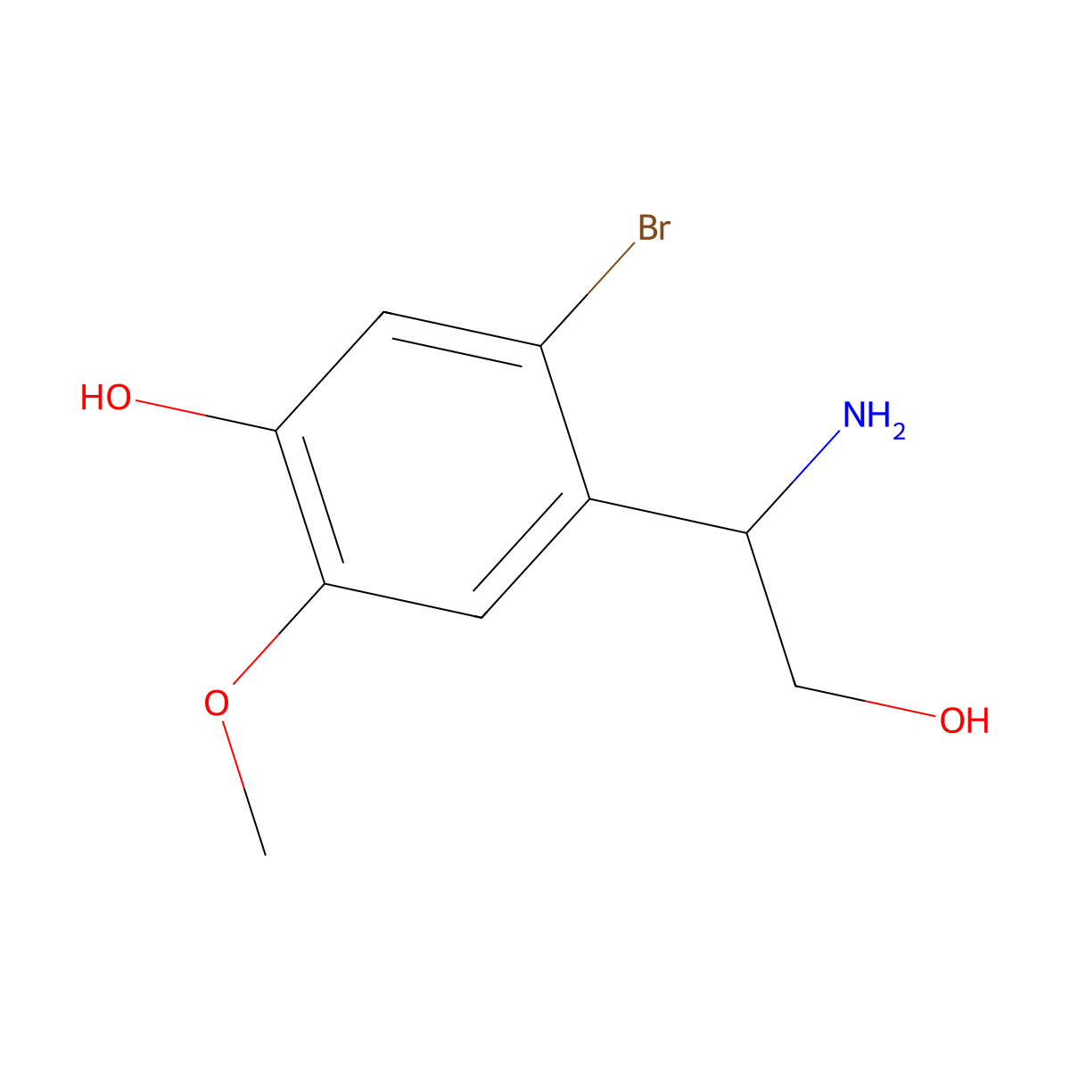 4-[(1R)-1-Amino-2-hydroxyethyl]-5-bromo-2-methoxyphenol molecular structure, CAS 1212966-01-2