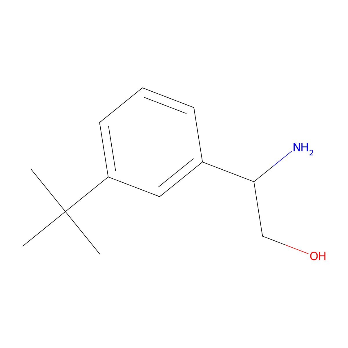 (2S)-2-amino-2-(3-tert-butylphenyl)ethan-1-ol molecular structure, CAS 1212966-39-6