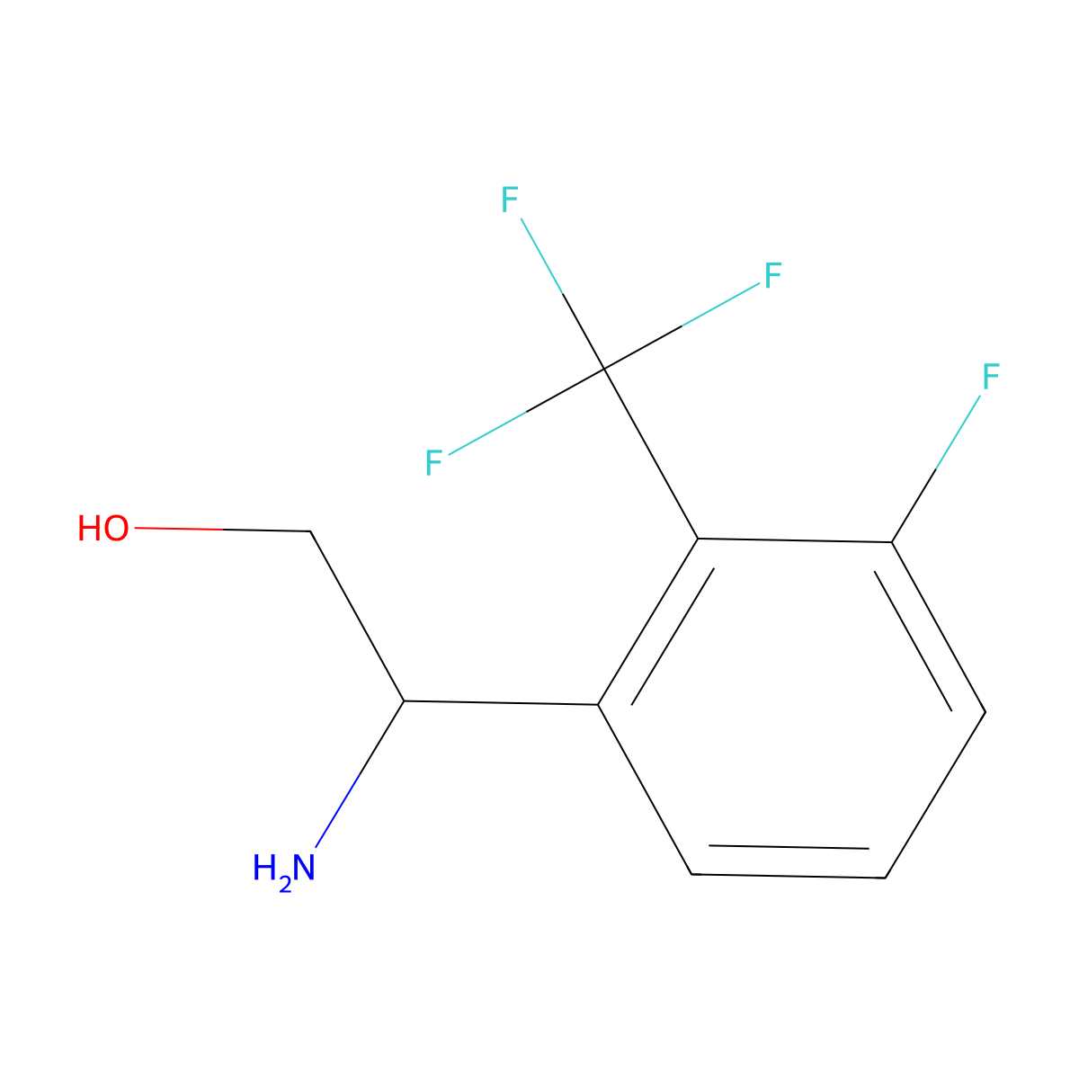 (S)-2-Amino-2-(3-fluoro-2-(trifluoromethyl)phenyl)ethan-1-ol molecular structure, CAS 1212967-19-5