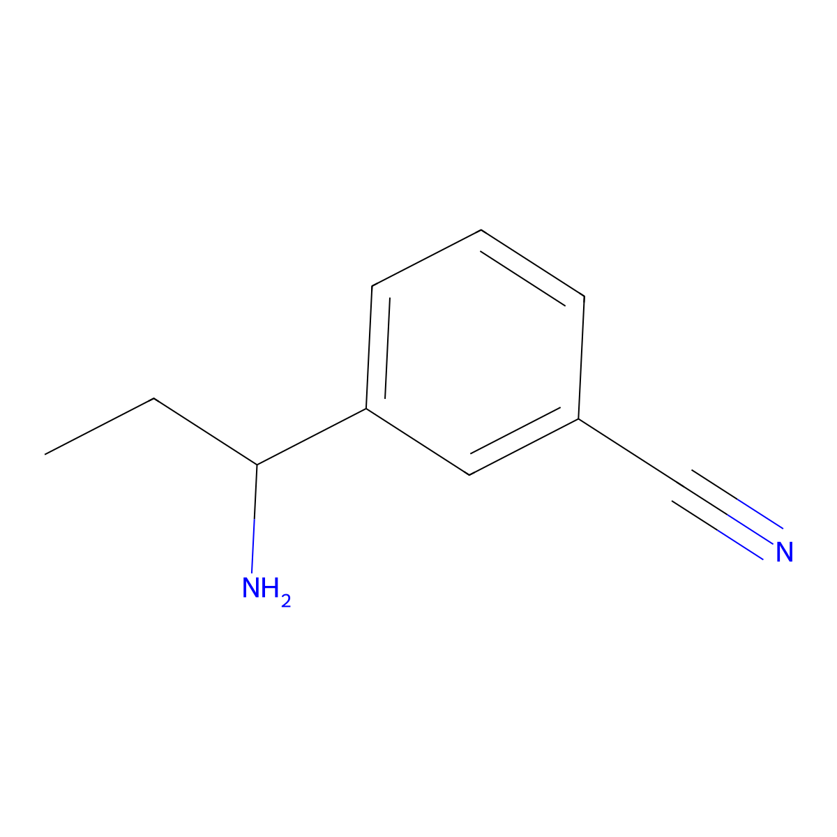 (R)-3-(1-Aminopropyl)benzonitrile molecular structure, CAS 1212967-40-2