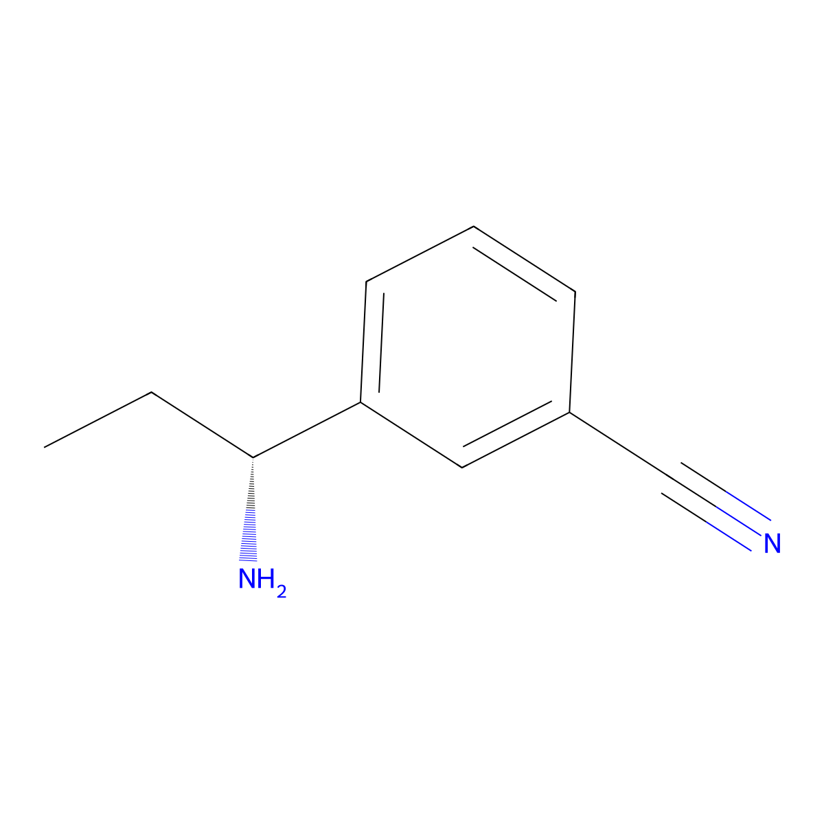 (R)-3-(1-Aminopropyl)benzonitrile molecular structure, CAS 1212967-40-2