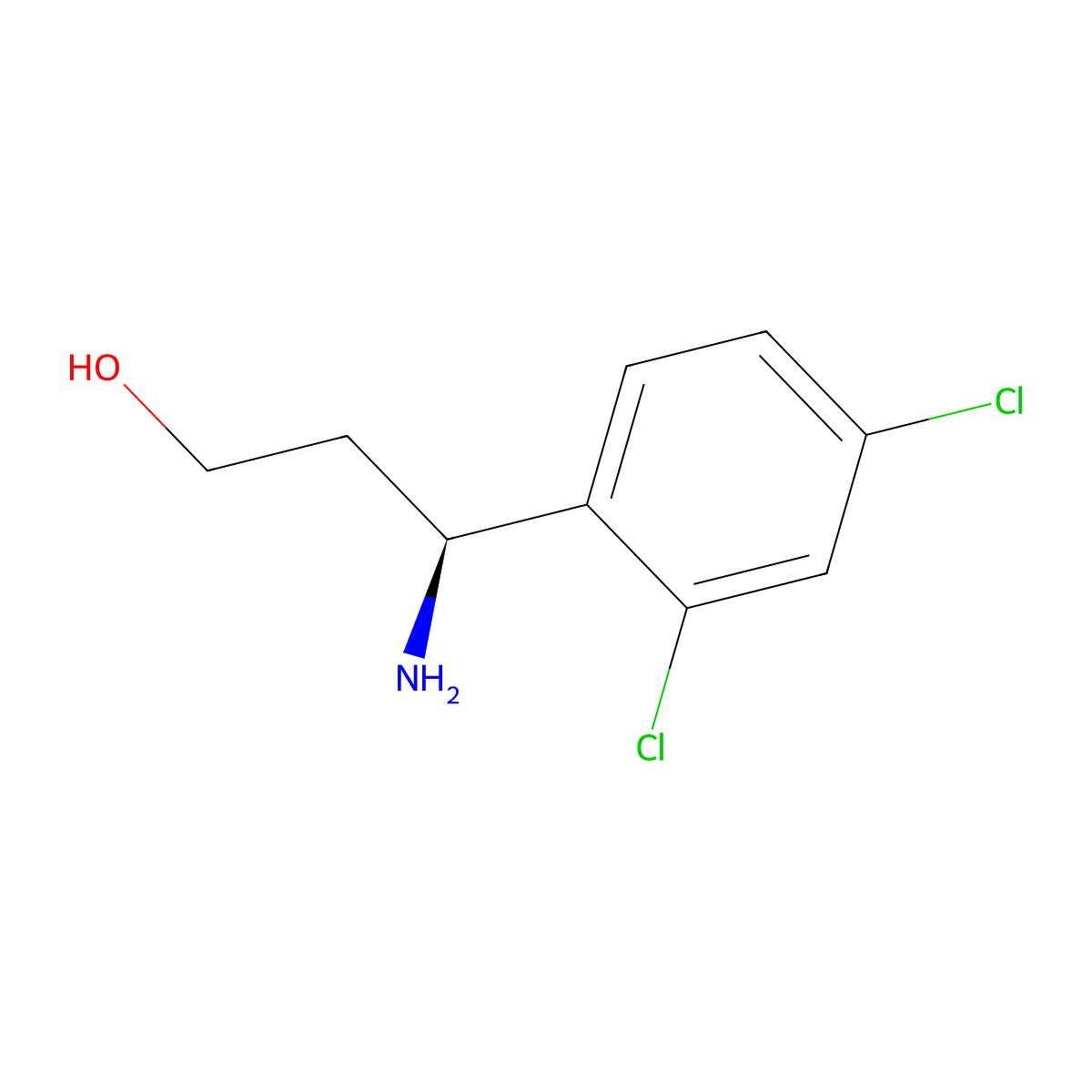 (3S)-3-Amino-3-(2,4-dichlorophenyl)propan-1-OL molecular structure, CAS 1212967-55-9