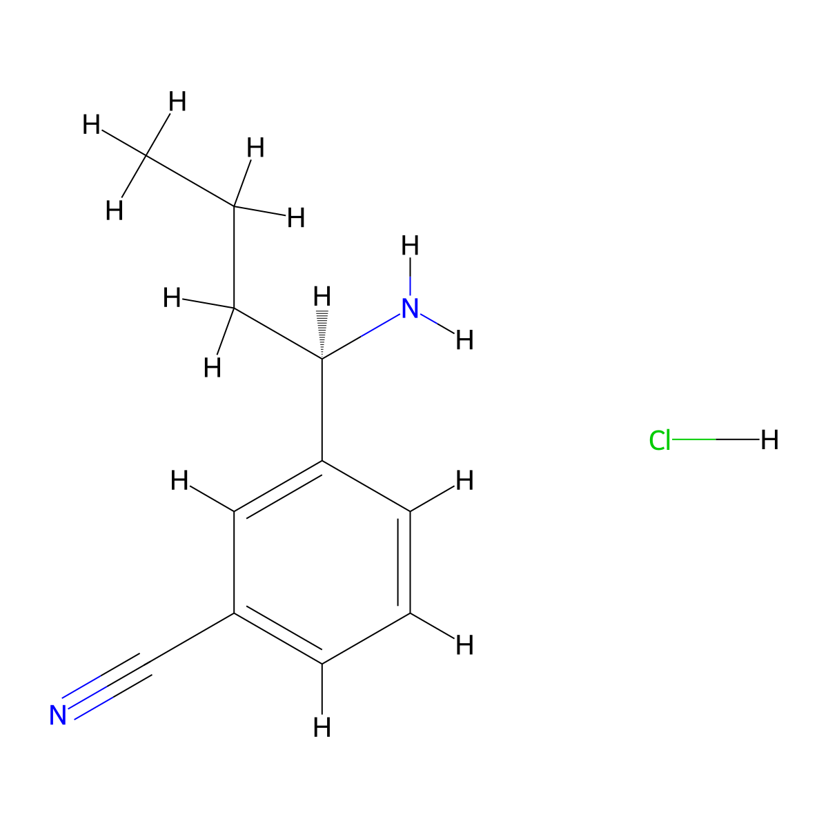 (R)-3-(1-Aminobutyl)benzonitrile hydrochloride molecular structure, CAS 1212968-03-0