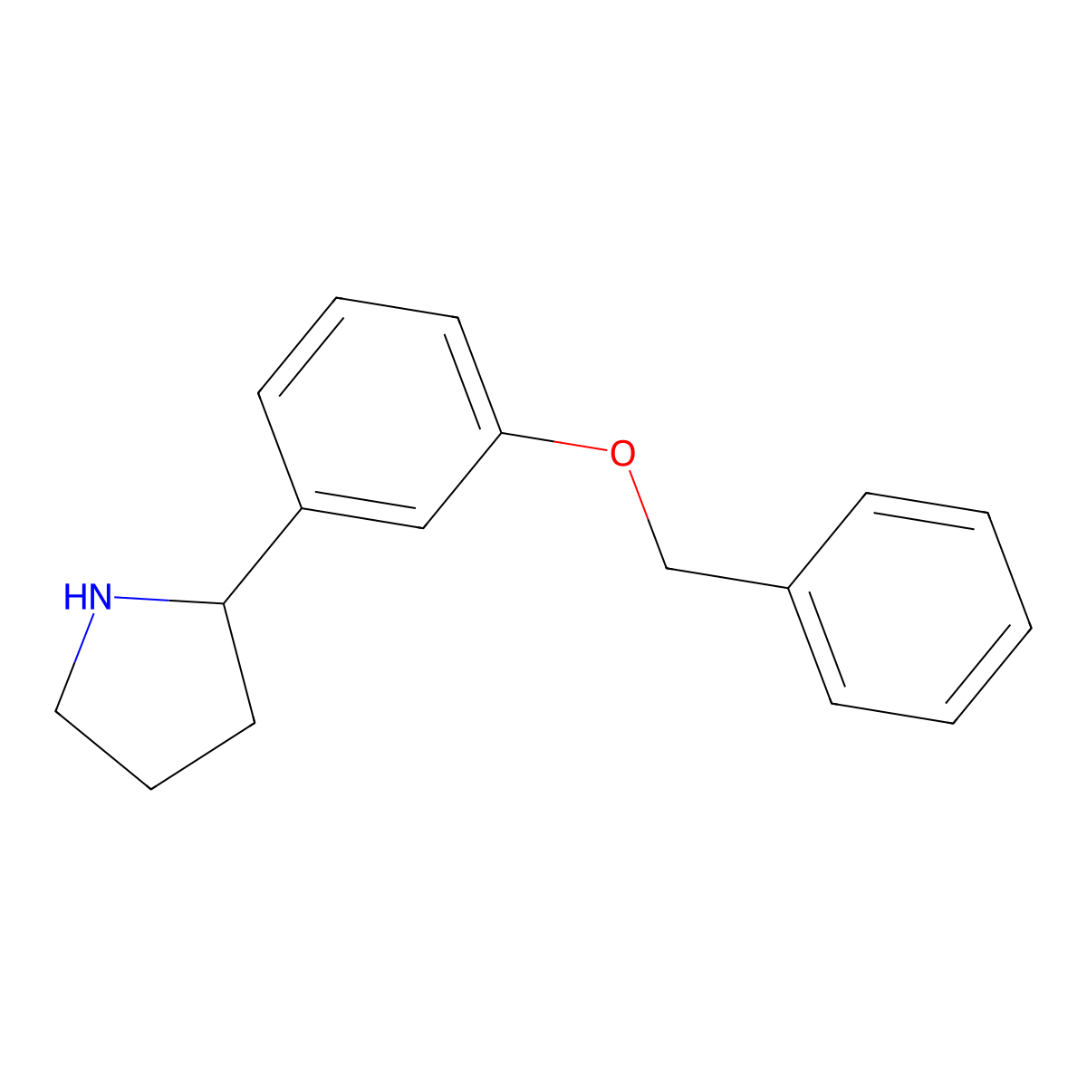 (2S)-2-[3-(Benzyloxy)phenyl]pyrrolidine molecular structure, CAS 1212969-87-3