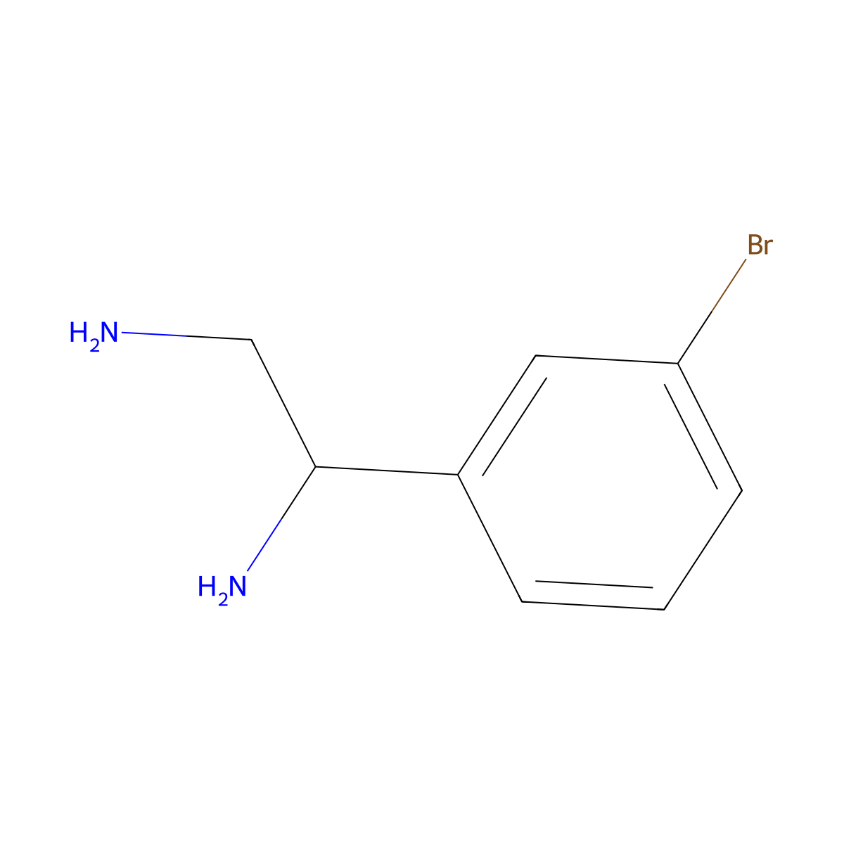 (1S)-1-(3-Bromophenyl)ethane-1,2-diamine molecular structure, CAS 1212970-99-4