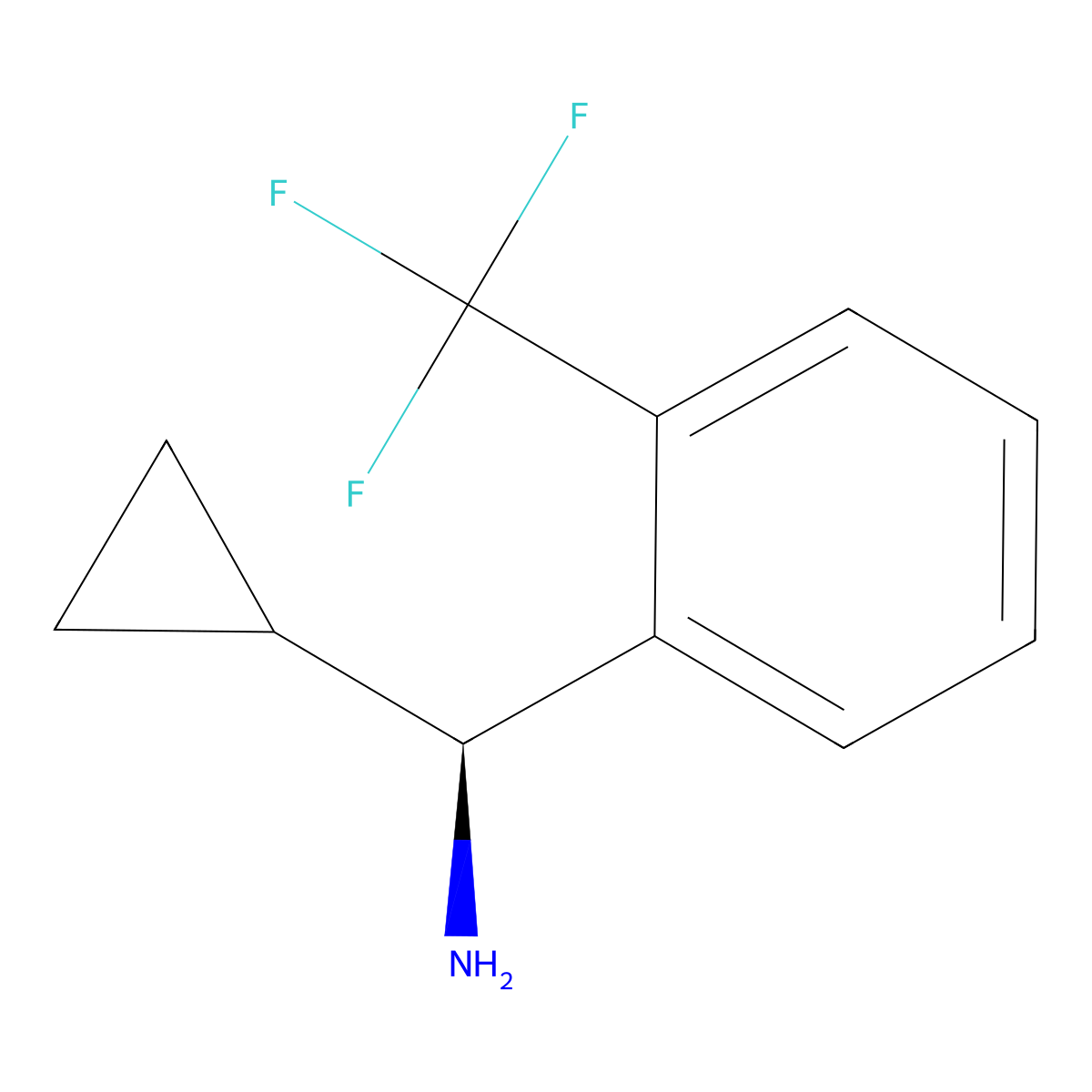 (S)-Cyclopropyl(2-(trifluoromethyl)phenyl)methanamine molecular structure, CAS 1212971-88-4