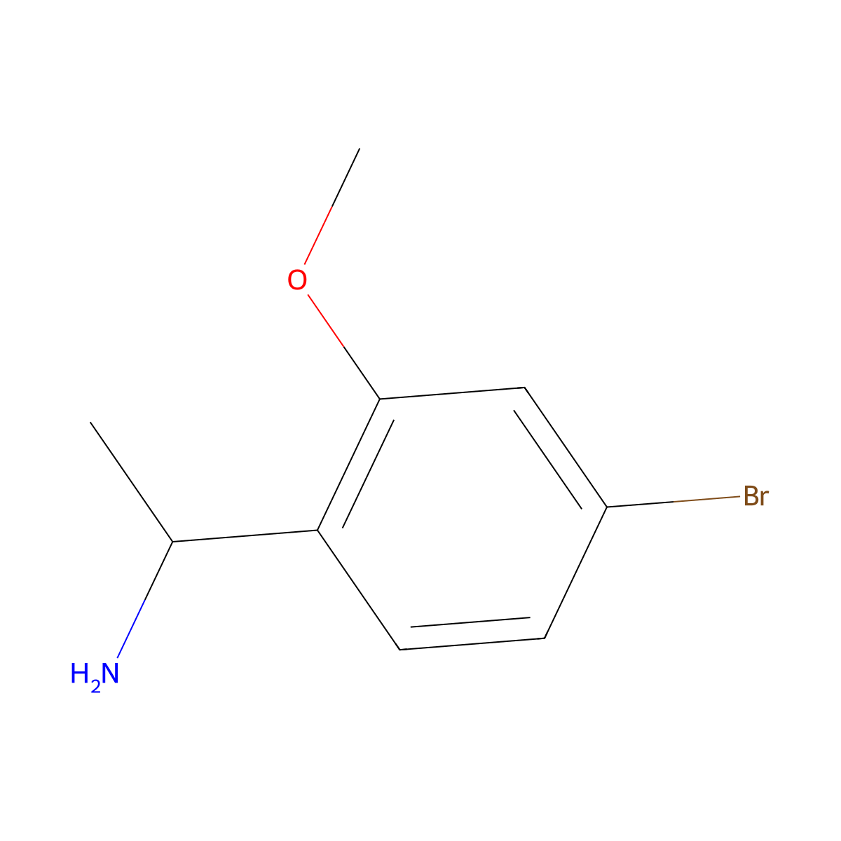 (S)-1-(4-Bromo-2-methoxyphenyl)ethanamine molecular structure, CAS 1212972-32-1