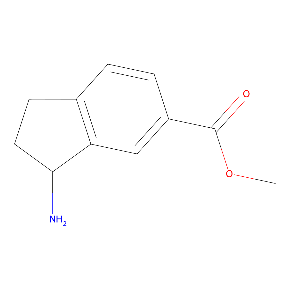 (R)-Methyl 3-amino-2,3-dihydro-1H-indene-5-carboxylate molecular structure, CAS 1212974-29-2