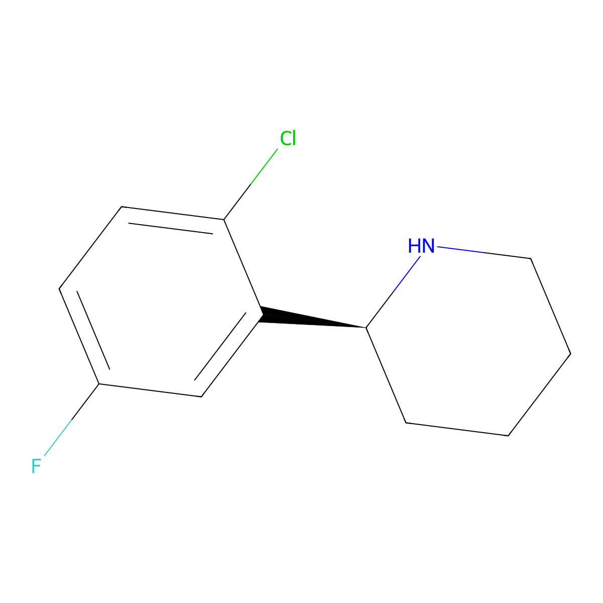 (S)-2-(2-Chloro-5-fluorophenyl)piperidine molecular structure, CAS 1212976-31-2