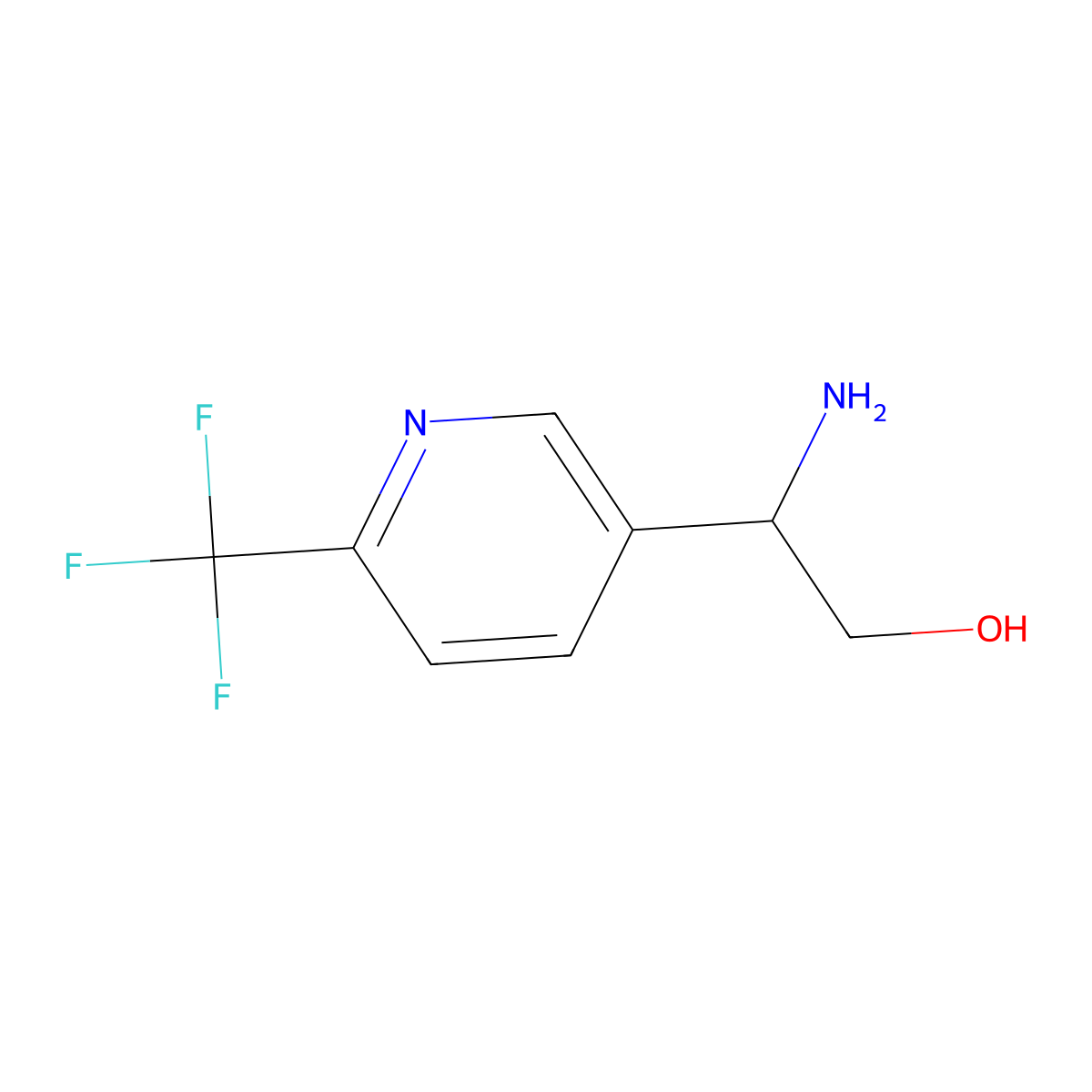 (R)-2-Amino-2-(6-(trifluoromethyl)pyridin-3-yl)ethanol molecular structure, CAS 1212976-67-4