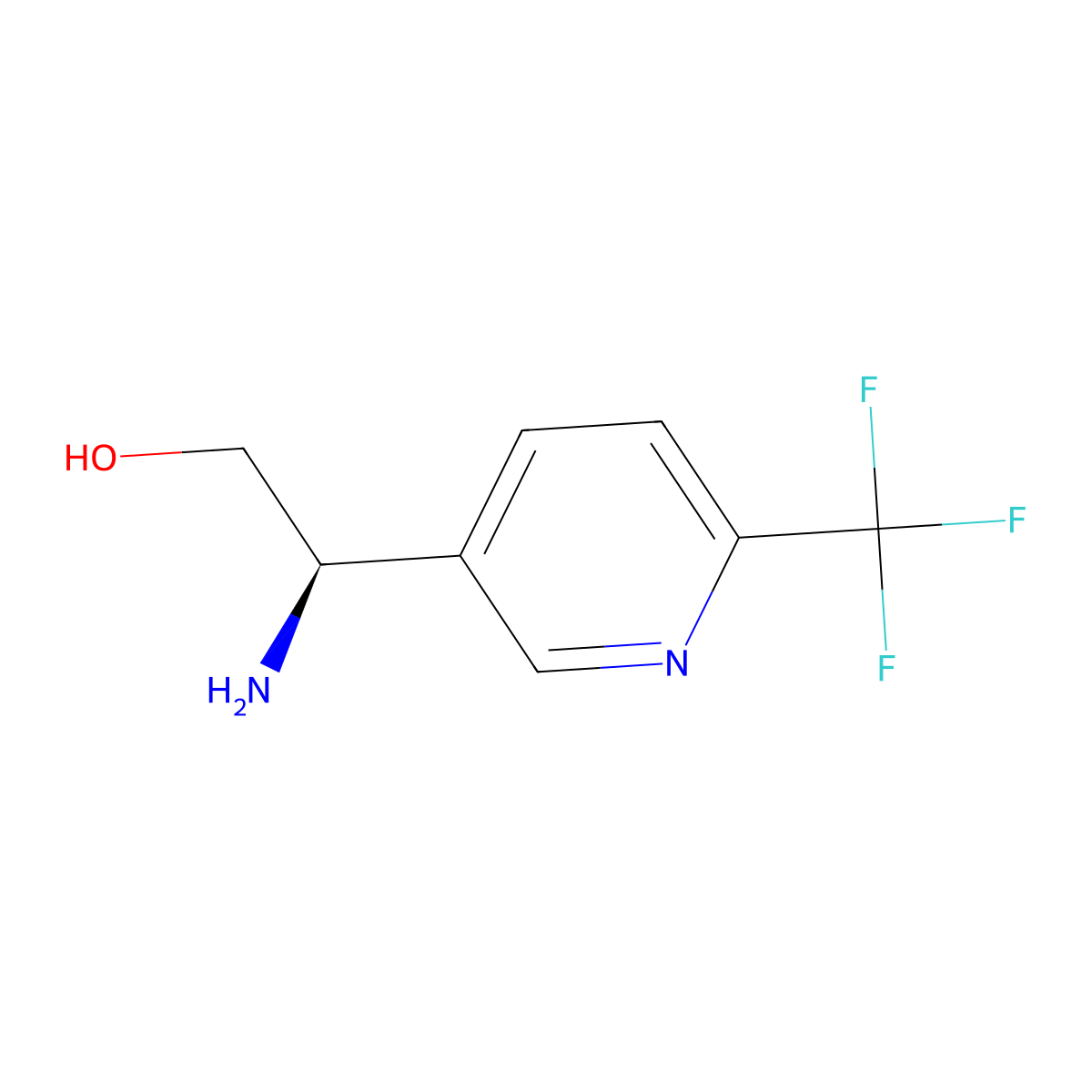 (R)-2-Amino-2-(6-(trifluoromethyl)pyridin-3-yl)ethanol molecular structure, CAS 1212976-67-4