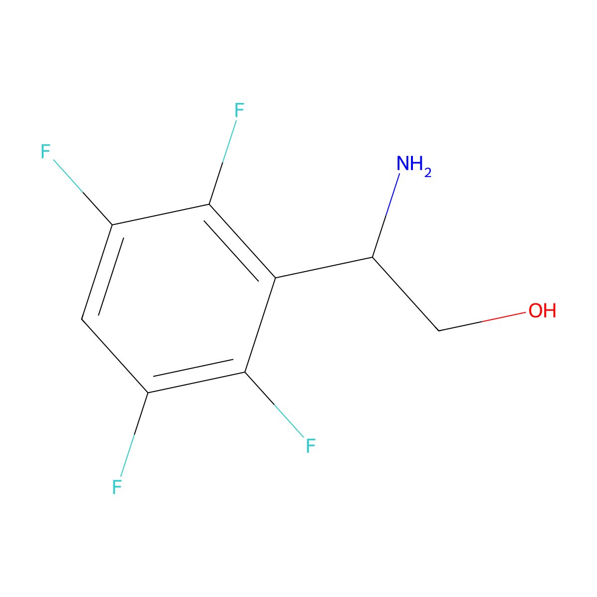 (2S)-2-Amino-2-(2,3,5,6-tetrafluorophenyl)ethan-1-OL molecular structure, CAS 1212977-36-0