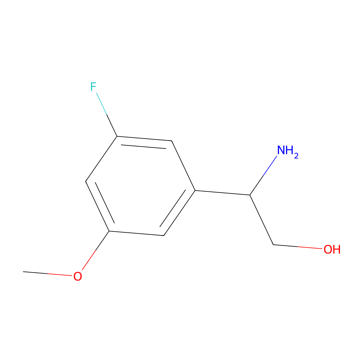 (S)-2-Amino-2-(3-fluoro-5-methoxyphenyl)ethanol molecular structure, CAS 1212981-84-4