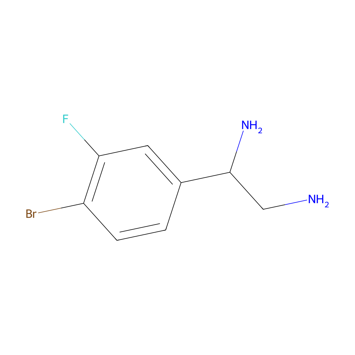 (1S)-1-(4-bromo-3-fluorophenyl)ethane-1,2-diamine molecular structure, CAS 1212983-27-1