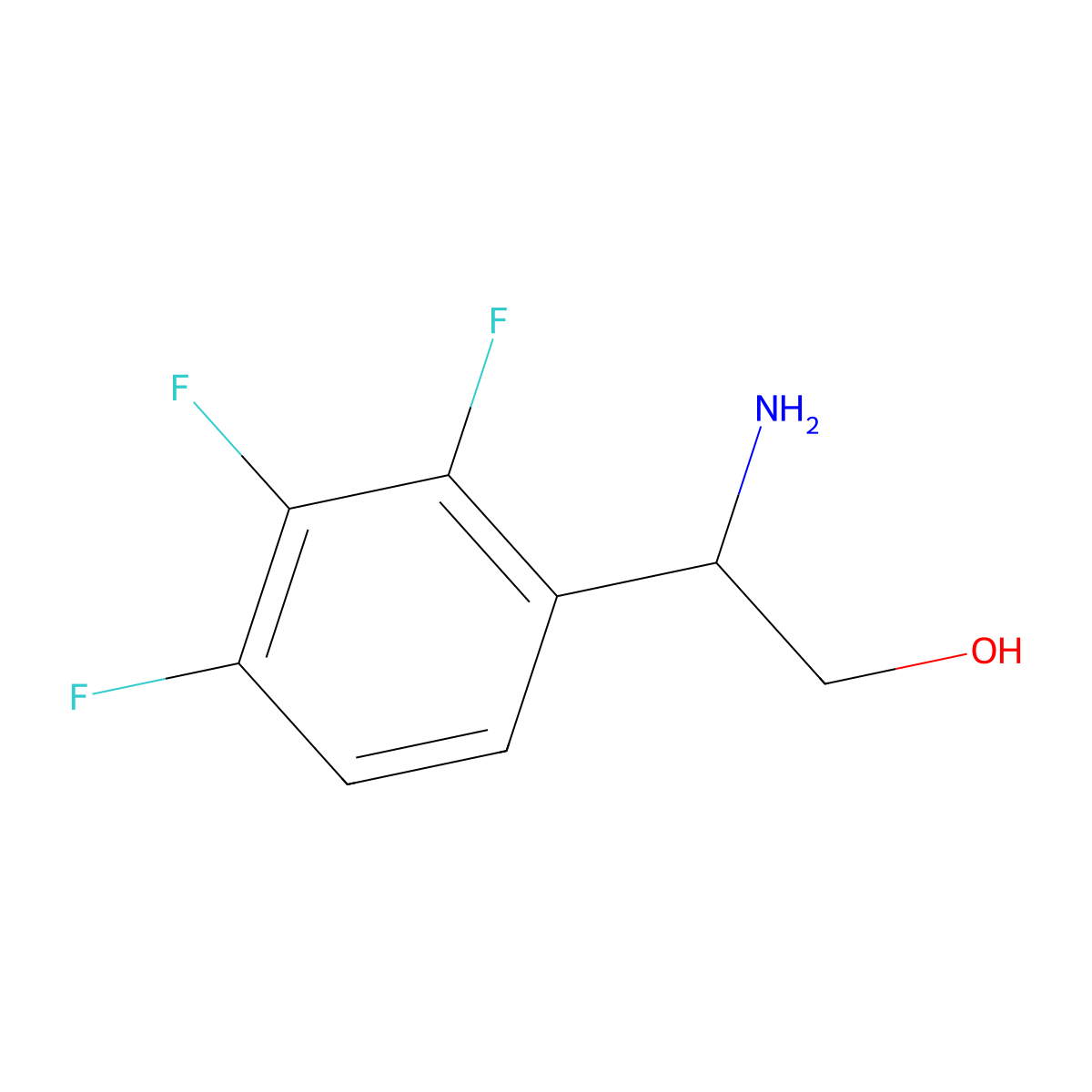 (2S)-2-Amino-2-(2,3,4-trifluorophenyl)ethan-1-OL molecular structure, CAS 1212986-10-1