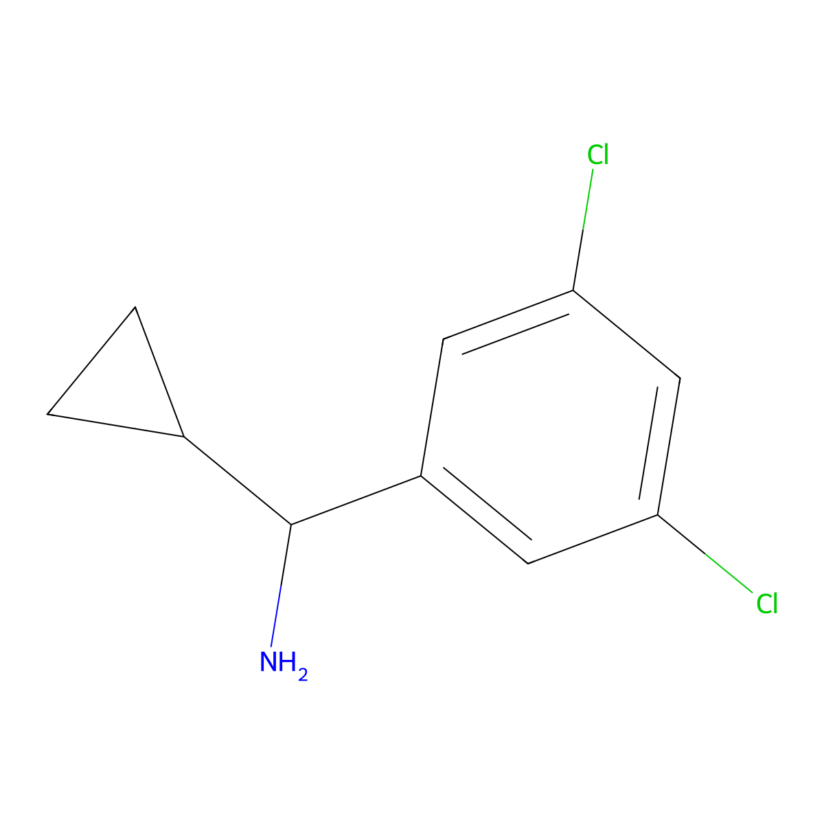 (S)-Cyclopropyl(3,5-dichlorophenyl)methanamine molecular structure, CAS 1212986-32-7